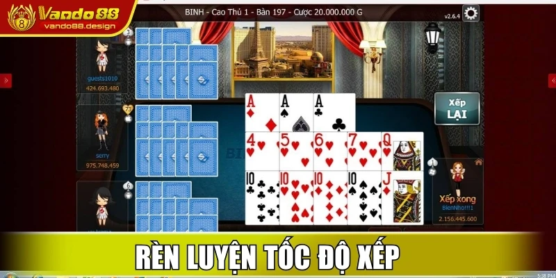 Cách Chơi Mậu Binh Vando88 - Bí Kíp Sắp Xếp 13 Lá Bài Chuẩn 3 Rèn luyện tốc độ xếp