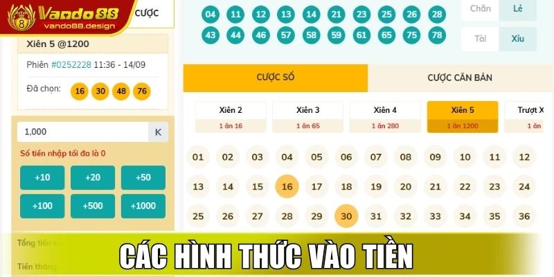 Keno Là Gì Vando88 – Trải Nghiệm Xổ Số Hiện Đại Hấp Dẫn 2 Các hình thức vào tiền được nhiều người chọn