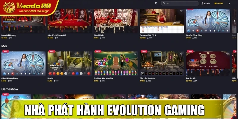 Nhà phát hành Evolution Gaming